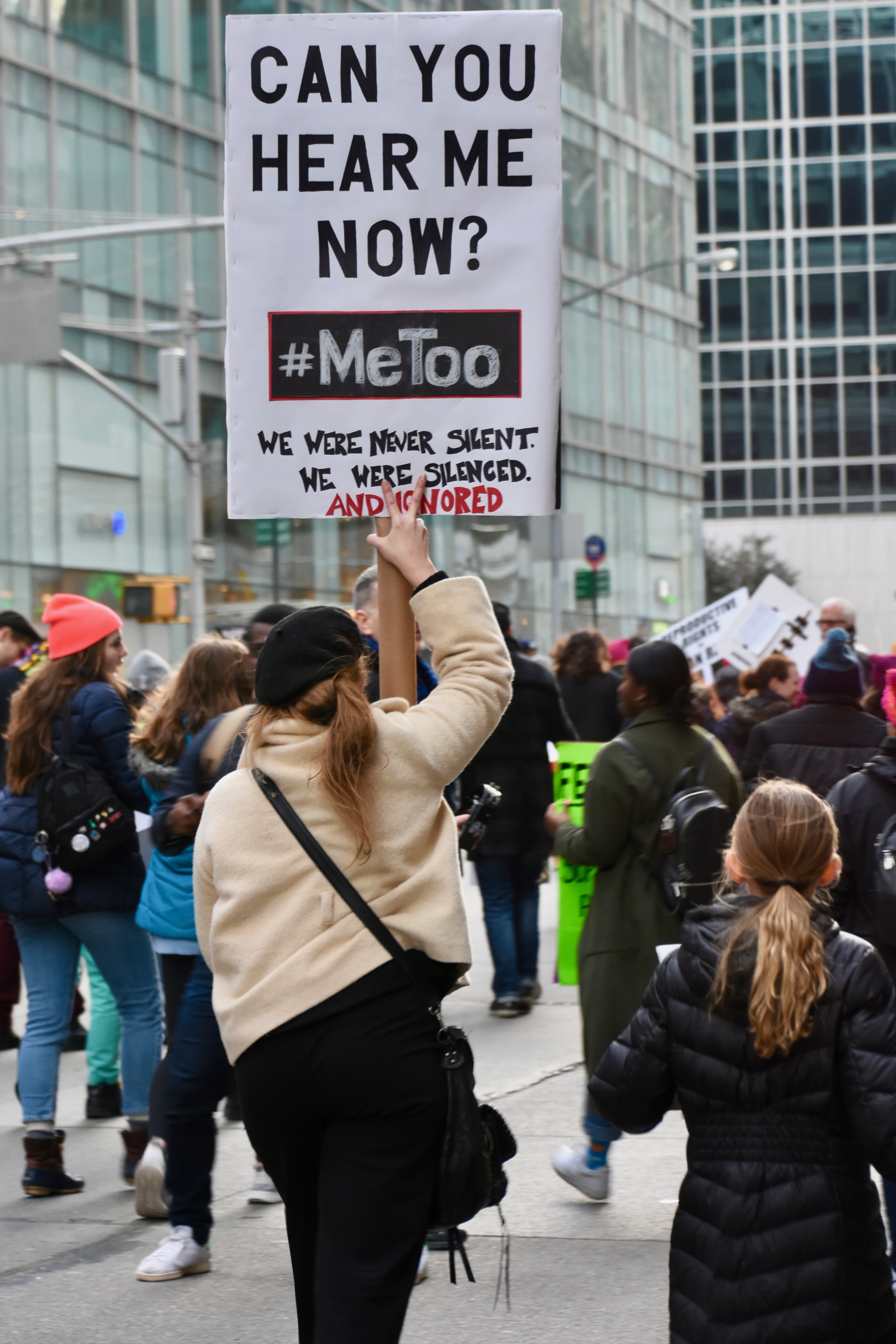 #MeToo protest sign reading Can You Hear Me Now