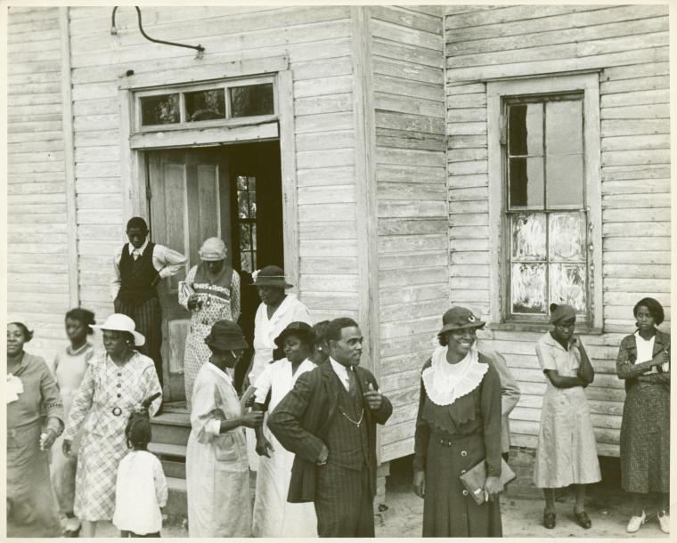 Outside Black church Little Rock 1935