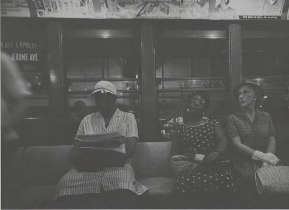 Women on New York City subway 1958